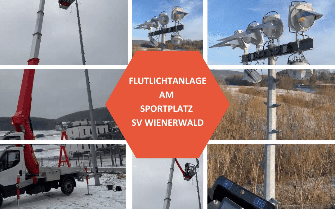 New floodlight system for the SV Wienerwald sports ground: conversion at temperatures as low as -14°C!