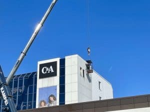 Roof advertising installation in Vienna 